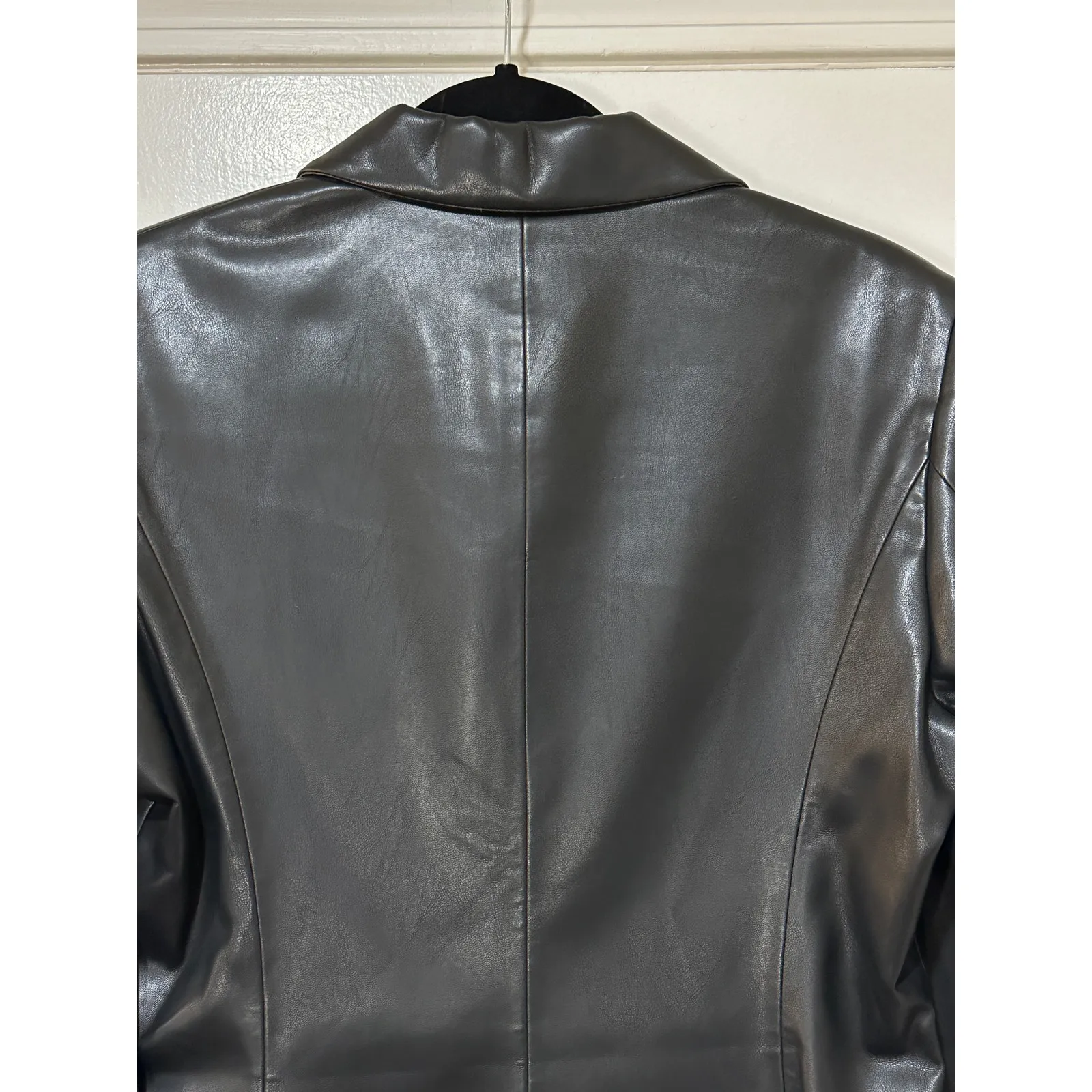 Rag & Bone Drew Faux Leather Black Blazer Size 10 NWT Slim Fit Front Pockets - Image 13