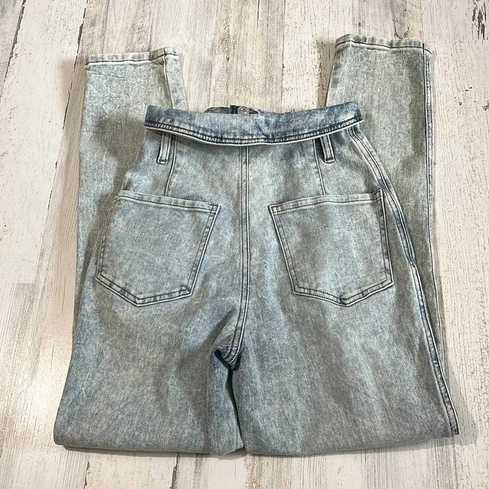 Express Editor Button Fly Acid Wash Jeans Size 00 NWT - Image 4