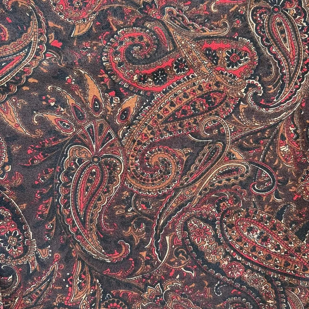 Vintage Briggs New York Womens Jacket Blazer Paisley Print Black Brown Red Small - Image 8