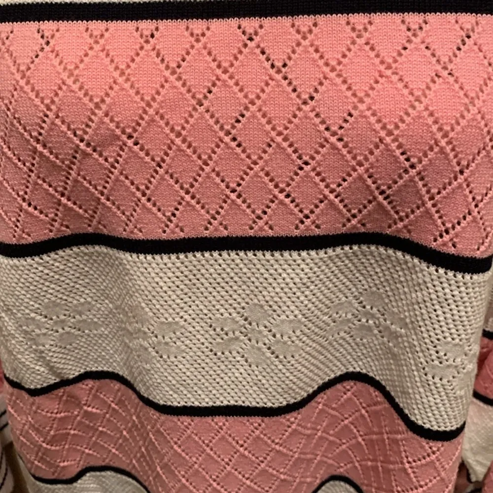 NWT Tommy Hilfiger Sweater sz XXL white w/thick pink & thin navy stripes. - Image 10