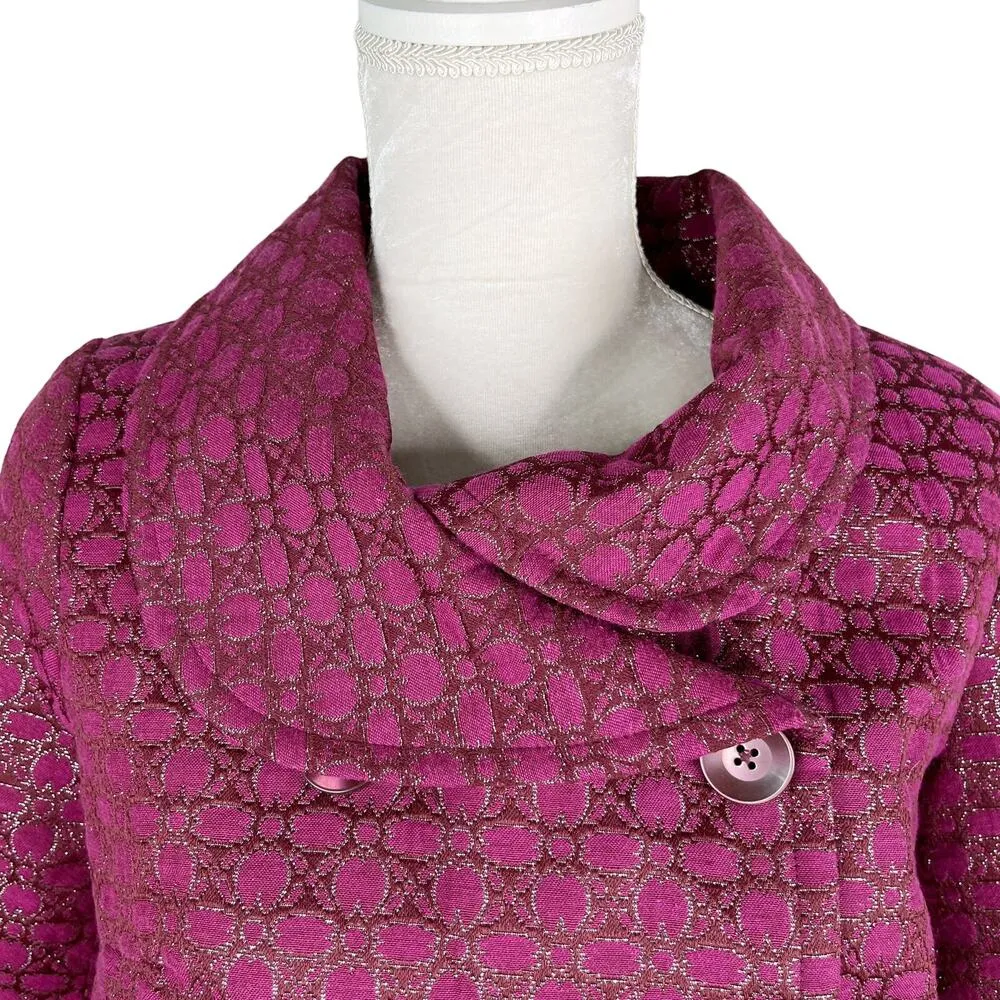 Isaac Mizrahi Target Blazer 10 Scarlet Bloom Crop Pockets Textured New - Image 3