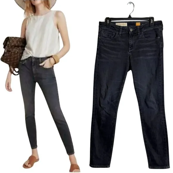 Anthropologie Pilcro and The Letterpress Stet Skinny Jeans Womens 27 Black Denim - Image 2