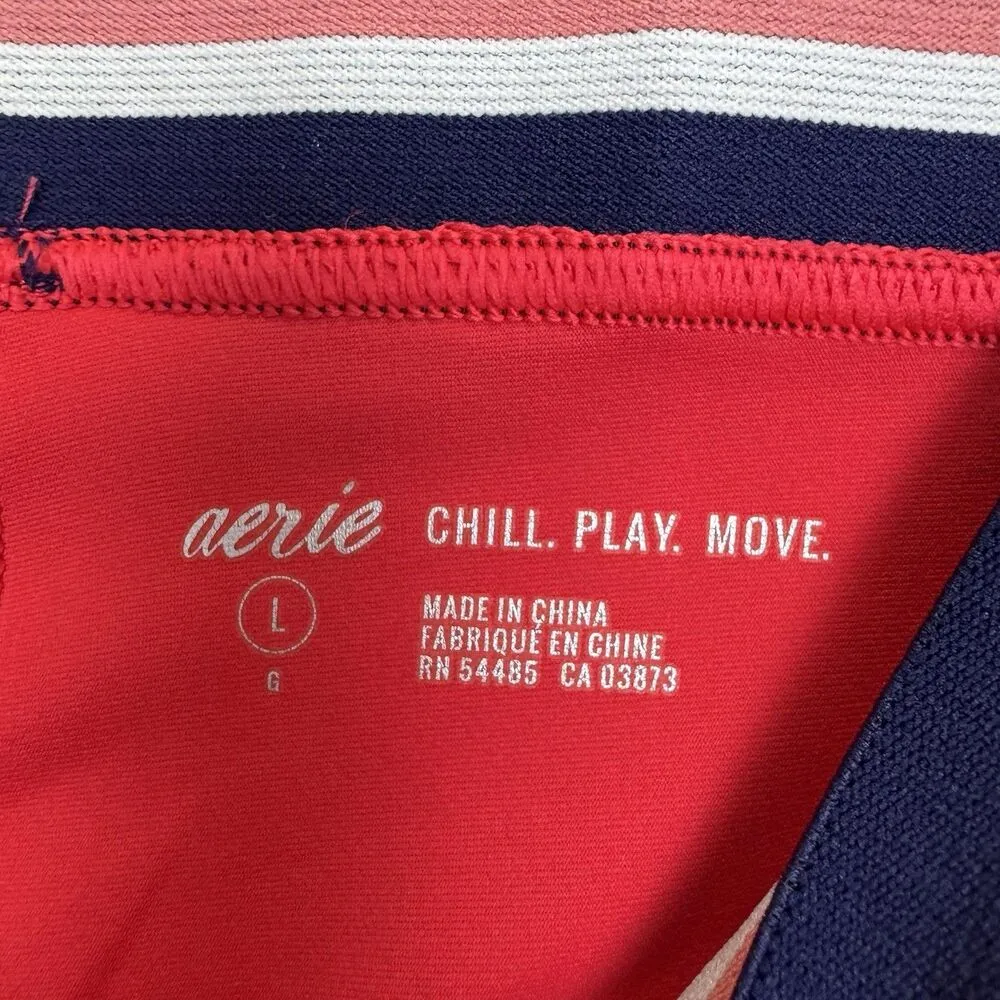 Aerie Red High Rise Leggings Size L Chill Play Move Athleisure Workout Running - Image 5