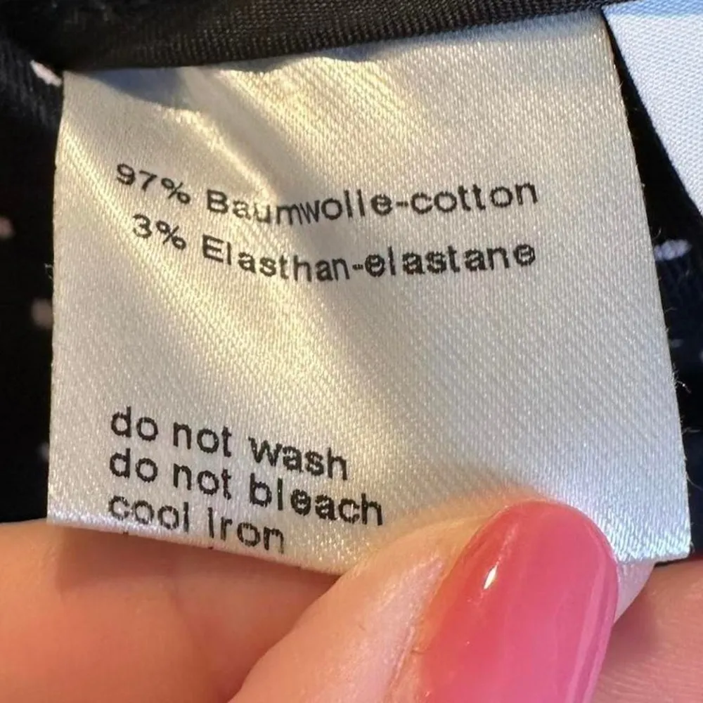 Akris Punto Franca Mini Dot Stretch Cotton‎ Pants US 4 Black White Polka Dot - Image 9