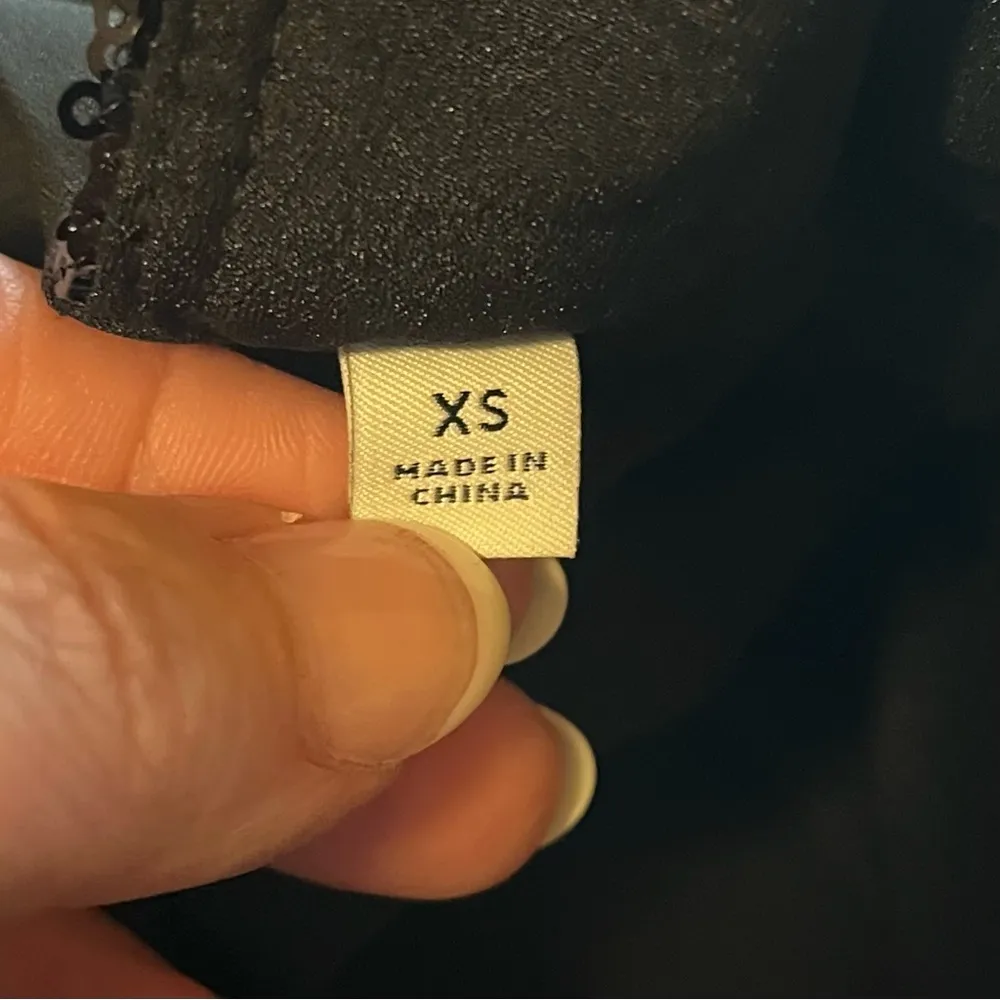 Lini NWT Stella Sequin V Neck Top Straight Leg Party Jumpsuit Black Size XS - Image 10