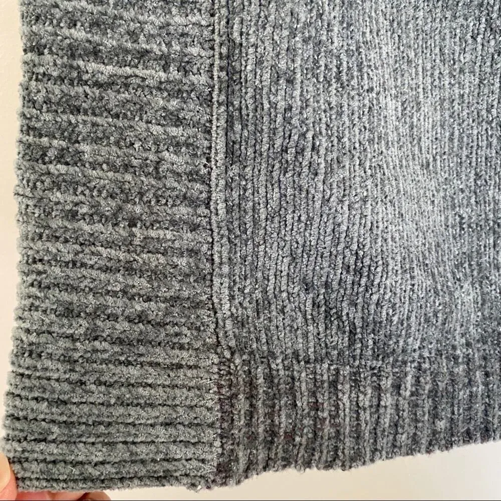 Vintage CALICO gray cap sleeve chenille ribbed panel blouse sweater M Size L - Image 8