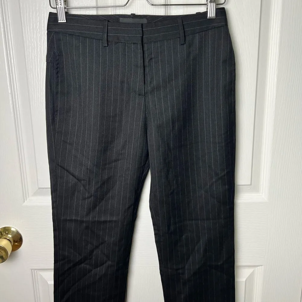 Nili Lotan Gray Wool Blend Tel Aviv Pin Striped Tapered Ankle Trouser Pants 0 - Image 3