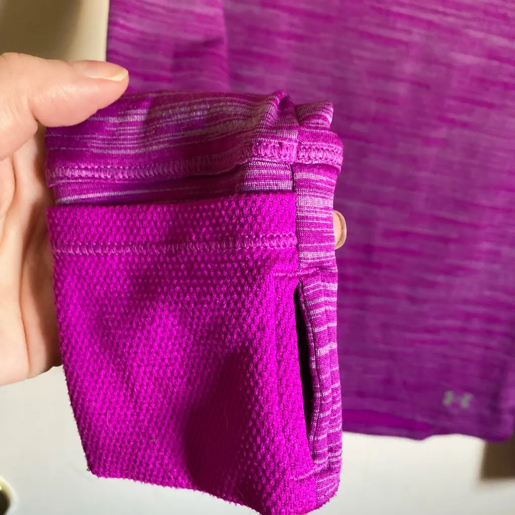 Under Armour Heather Fuchsia Fitted Turtleneck Long Sleeve Athletic Shirt #R - Image 5