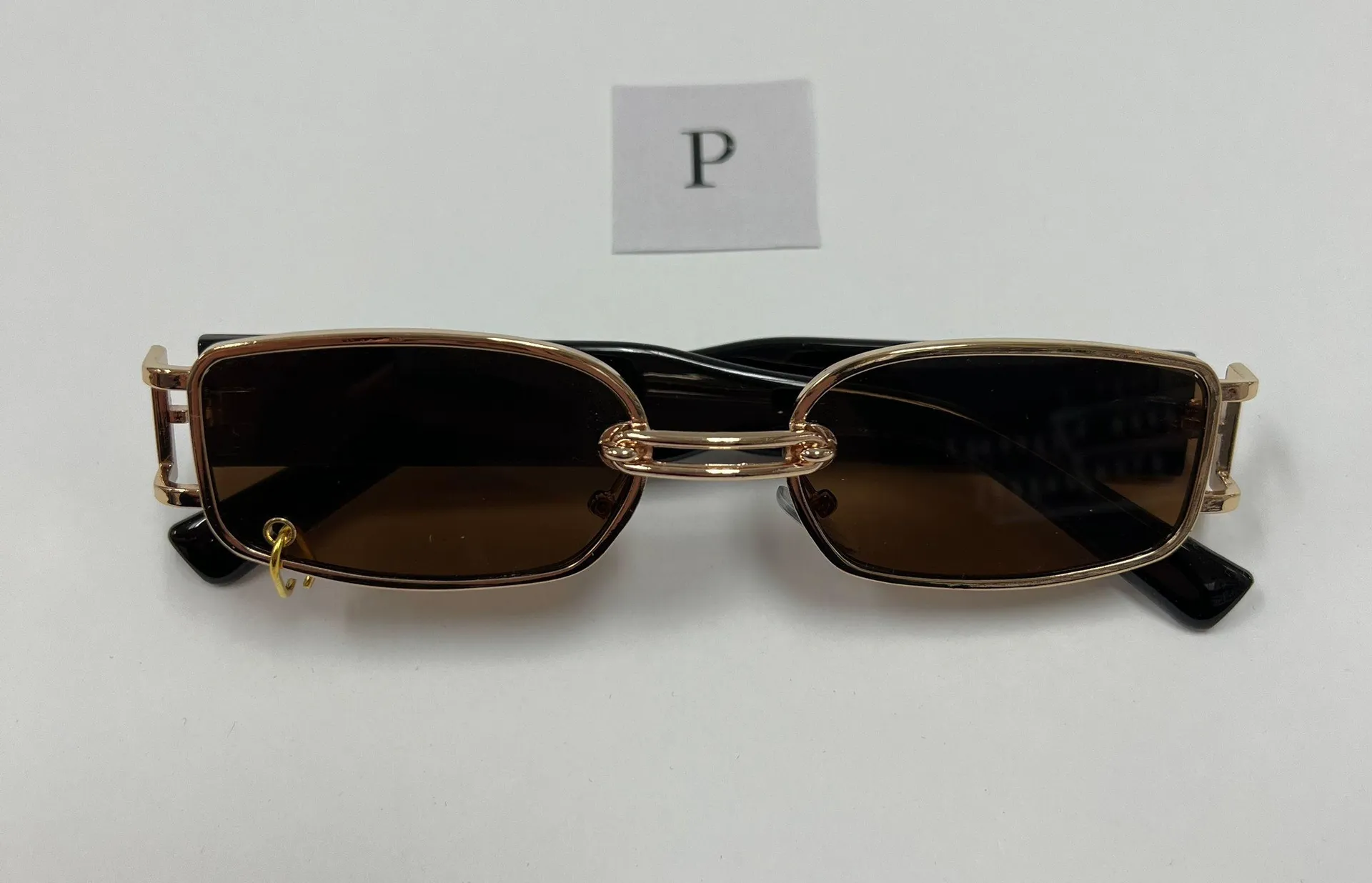 90s Square Brown Sunglasses / Small Brown Sunglasses - Image 5