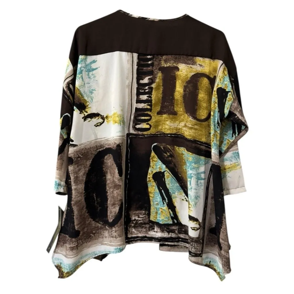 IC‎ by Connie K Shirt Women Sz Small Asymmetrical Artsy Modern Designer City NWT - Image 2