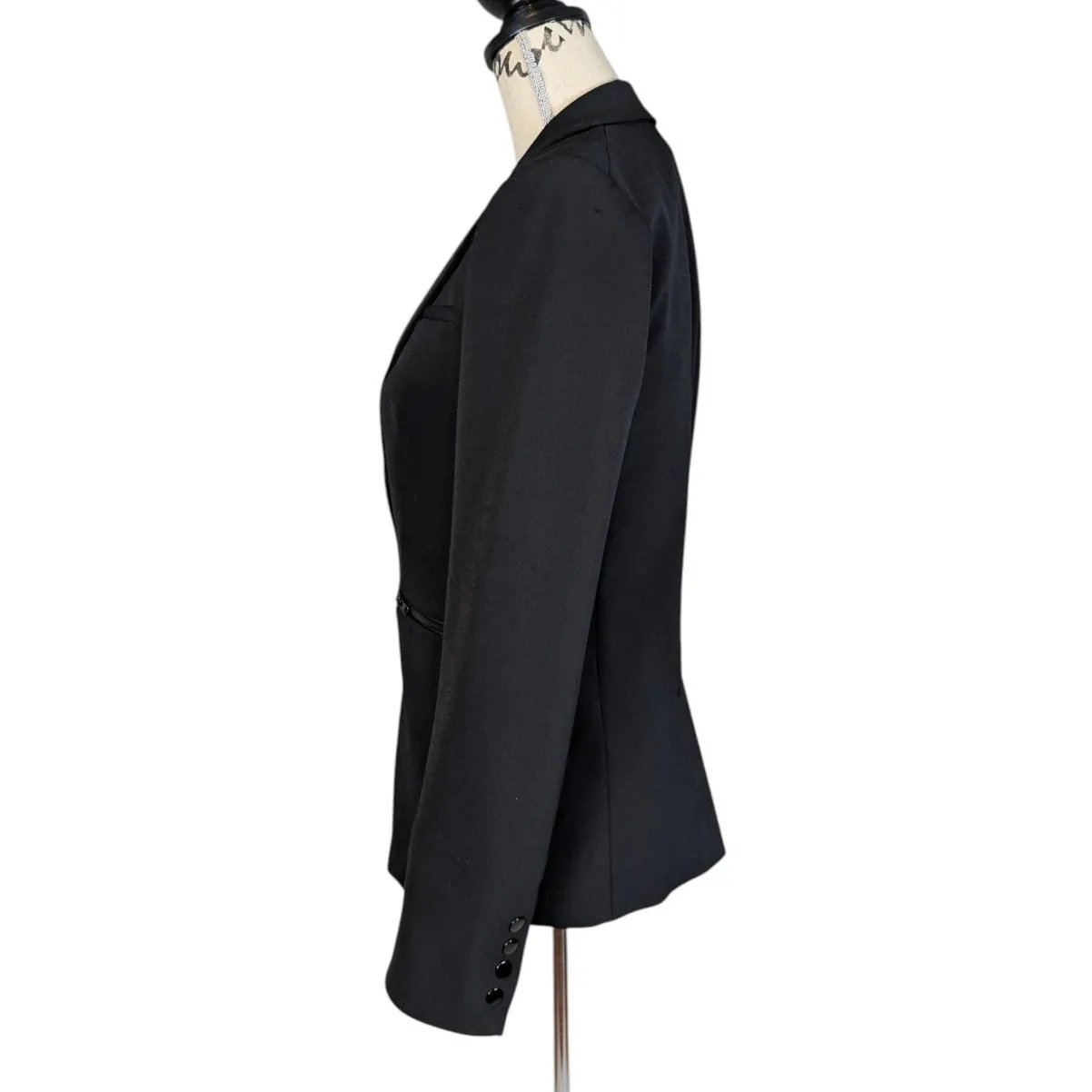 Veronica Beard Black Tailored Blazer Dickey Compatible Size 0 Zip Pocket Jacket - Image 3