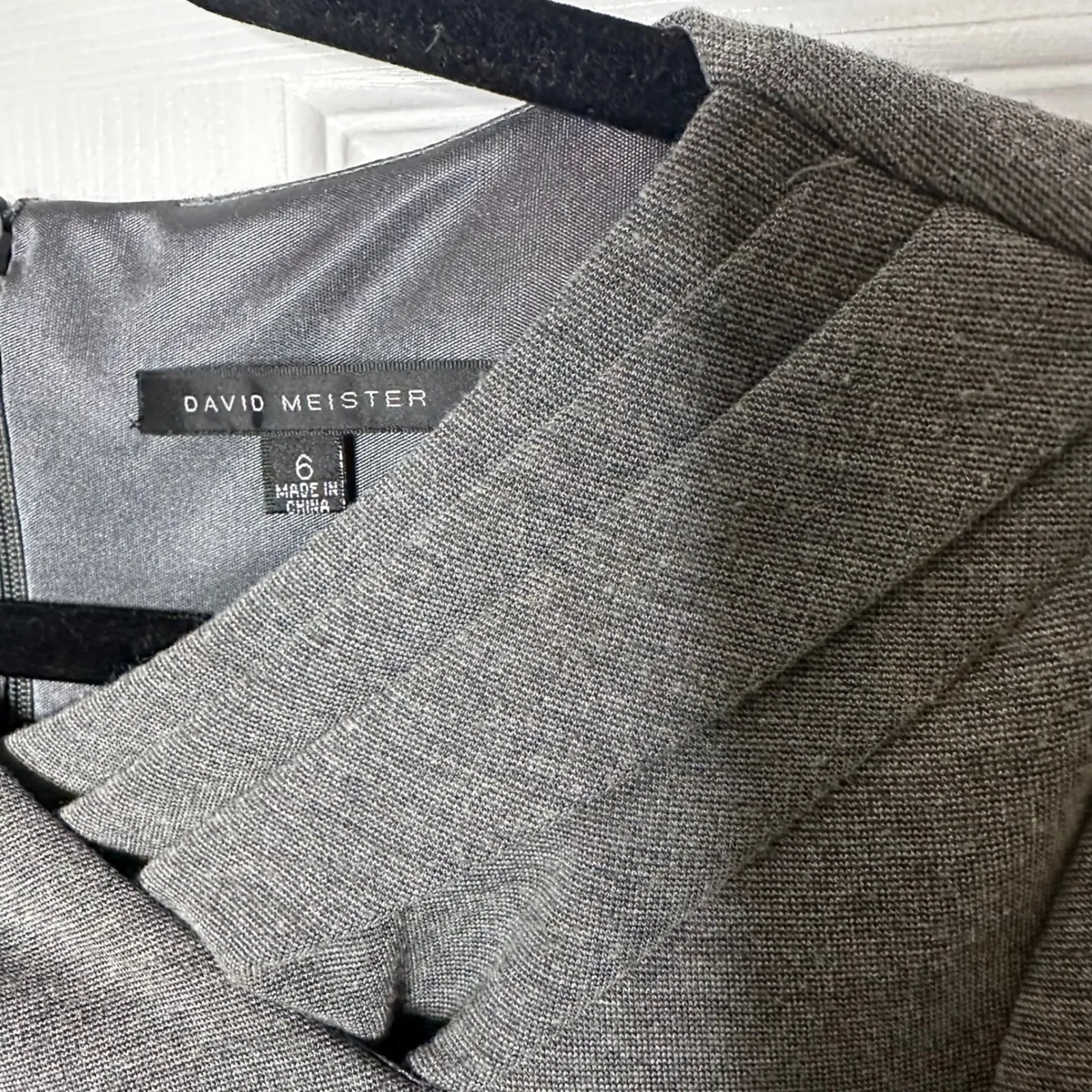 David Meister Gray Career‎ Dress 3/4 Sleeve Sheath Office Elegant - Image 2