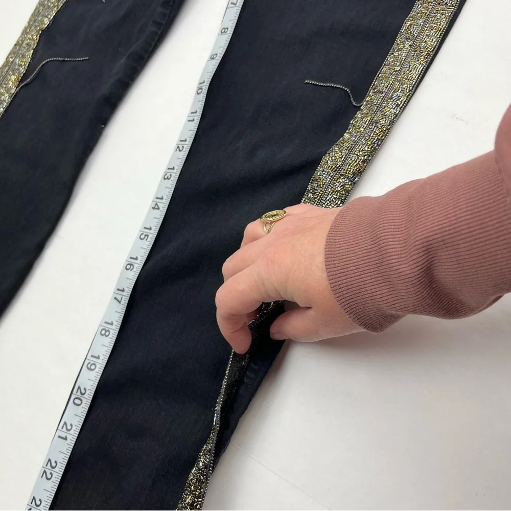 Mother High Waisted Looker Ankle Fray Guilty Flash SZ 26 Black Denim Jean *FLAW* - Image 11