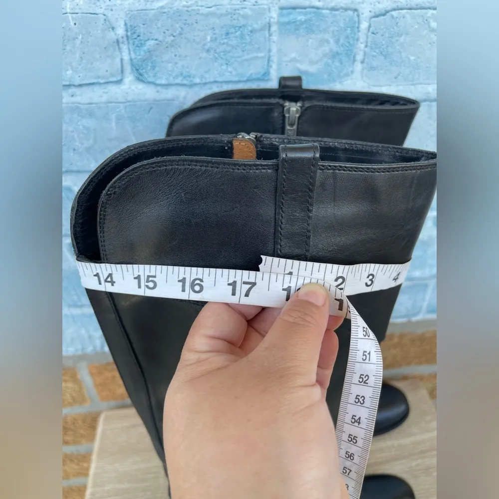 Frye Melissa Button Black Leather Knee High Riding Boots. 8.5 B - Image 10