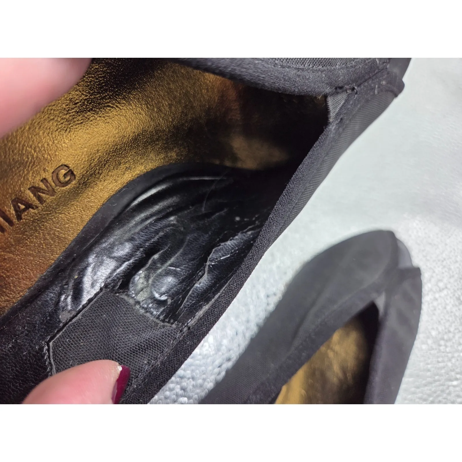 ARTURO CHIANG Holly Shoes Heels 6M Black Leather Peep Toe Wedge Fashion Pumps - Image 10