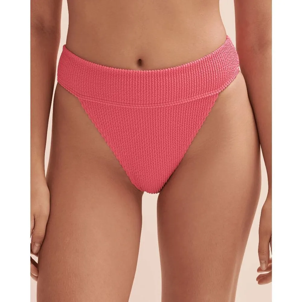 Billabong Summer High High Leg Bikini Bottom Pink Aruba Medium NWT - Image 6