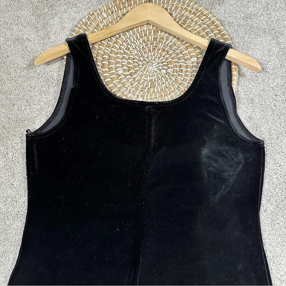 Metaphor Black Purple Sparkly Beaded Sequin Pattern Tank Top Velvet Whimsigoth L - Image 6