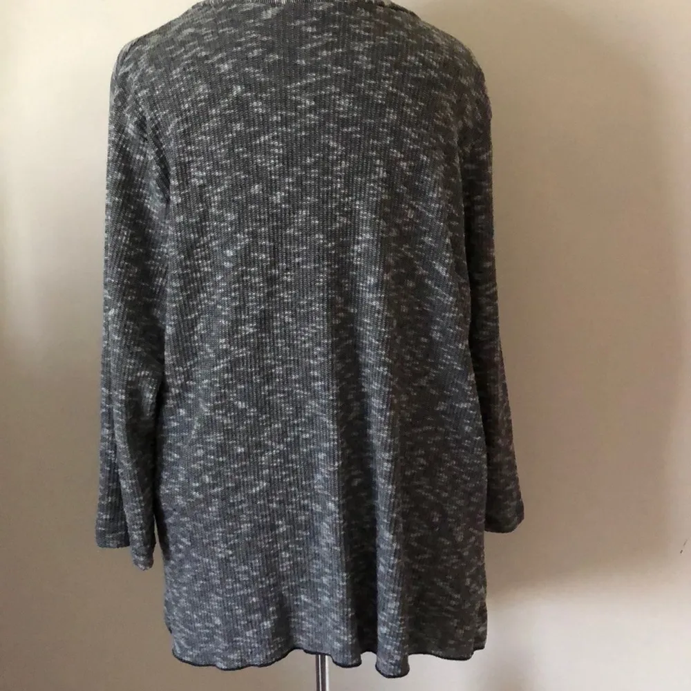 West Open Front knit top sweater w/tie knit top tunic black medium - Image 4