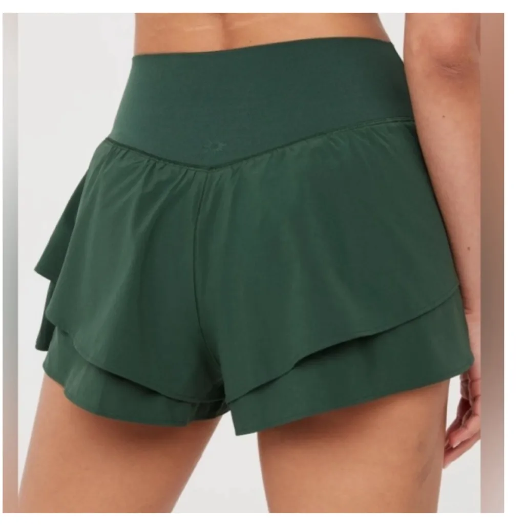 Aerie Offline Real Me Flirty Pull On Shorts L Green - Image 9