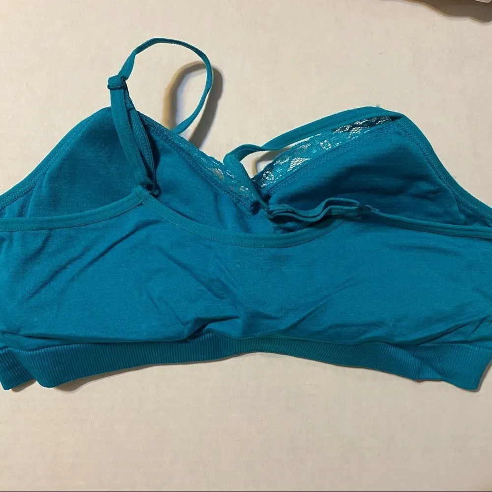 Agaci Teal colored padded sports bra - Image 2