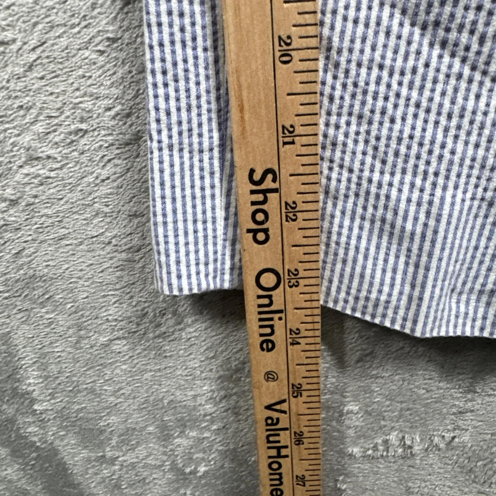 Talbots Crop Pant Women 14P Blue White Stripe Coastal Grandmillennial Seersucker - Image 9