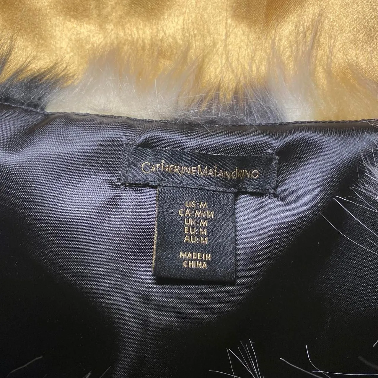 Catherine Malandrino Black, White & Tan Faux Fur Vest - Image 3