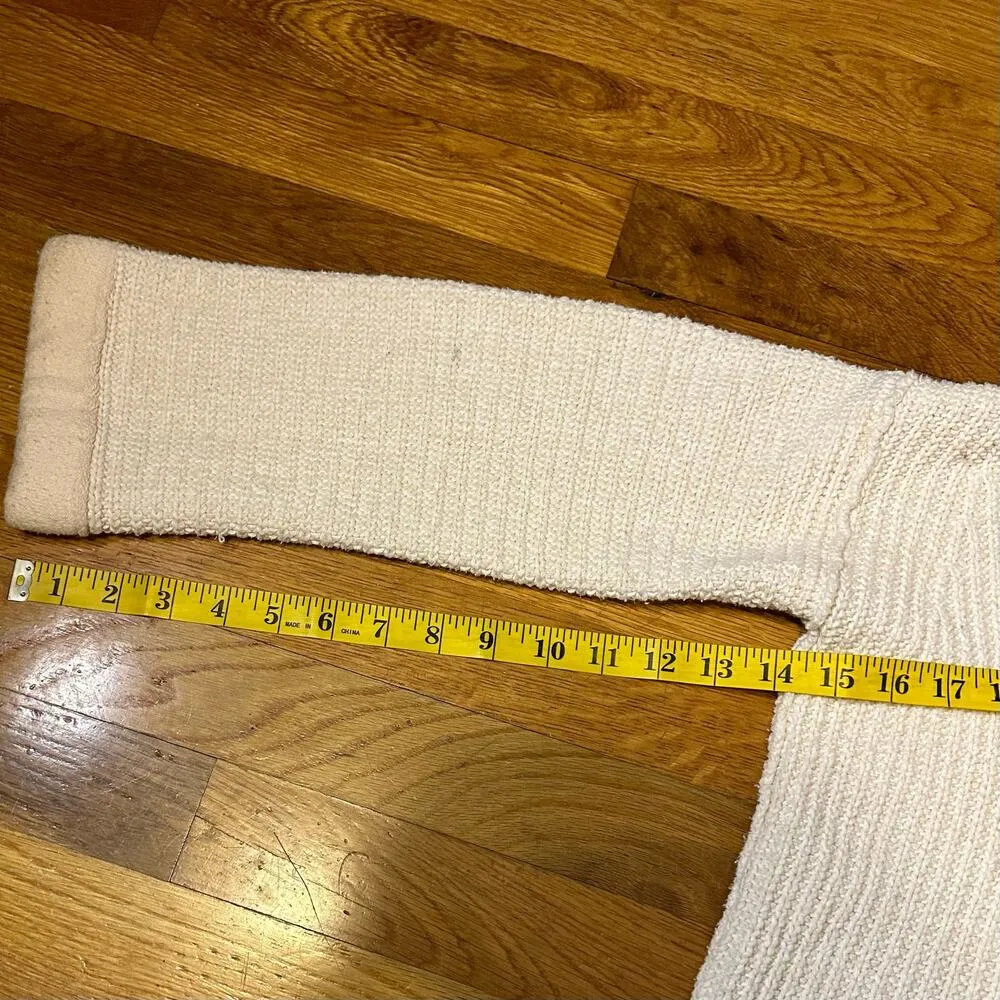 Free People Women’s Small Off White Oversized V-neck Pullover Knit Sweater - Image 6