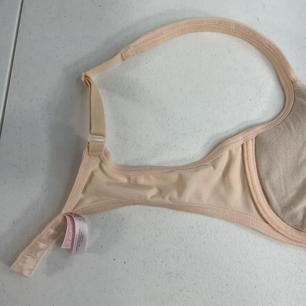 Vtg Victoria's Secret 34A Plunge Bra Underwire Adjustable Peach Demi Cup Padded - Image 10