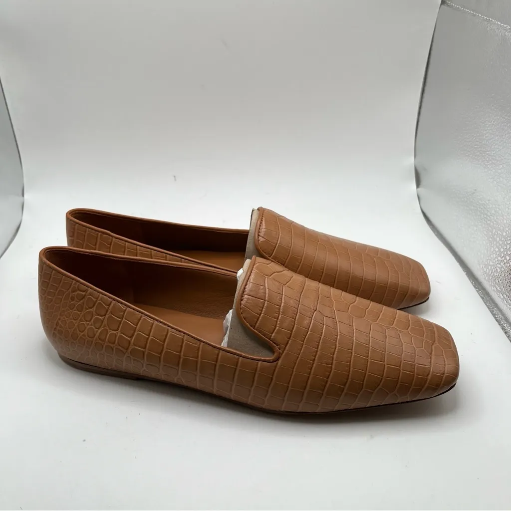 NWOB Vince Clark Croc Embossed Leather Loafers size 8M flats womens - Image 5