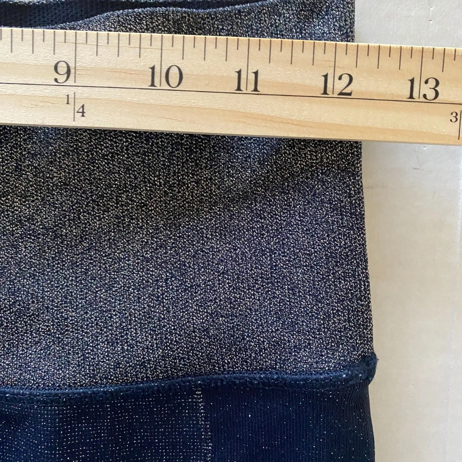 Athleta Twilight Tight Navy Silver Leggings High Rise Stretchy Reflective Trim S - Image 8