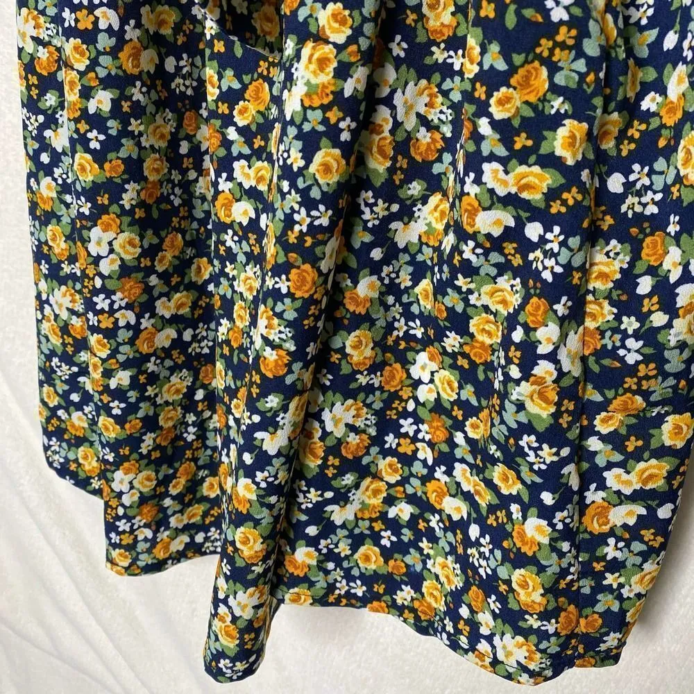 SHEIN Ruffle Open Tie Back Allover Floral Sleeveless Mini Dress Small A-Line - Image 6