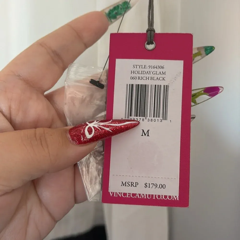 Vince Camuto Black White Holiday Glam Rhinestone Jumpsuit Size M - Image 7