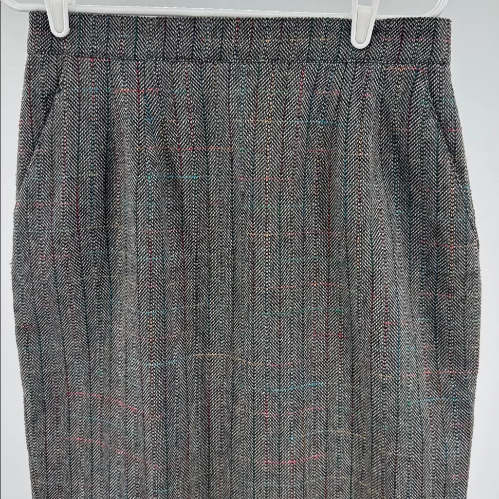 Norton McNaughton Multicolor Tweed pencil Skirt knee length 14 vintage wool - Image 5
