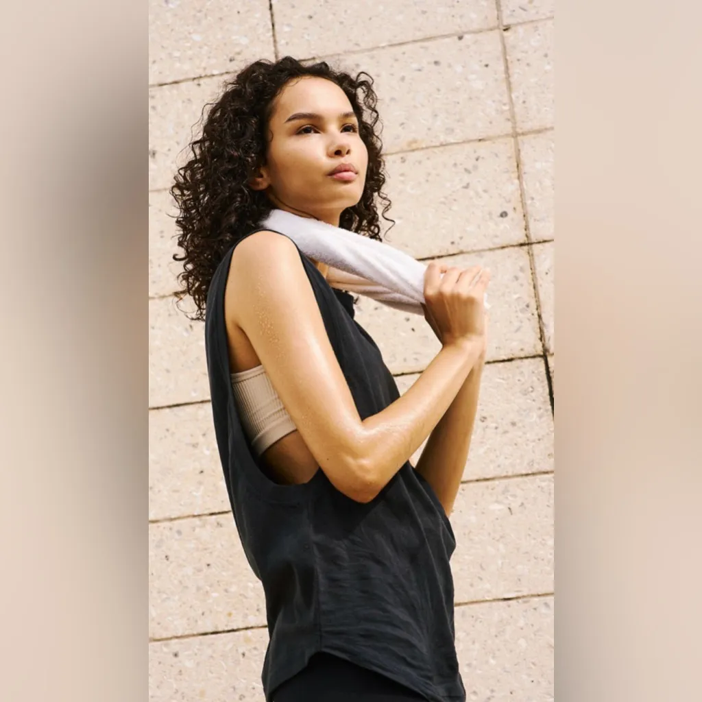 Free People Spin Tank in Washed Black Size L - Image 3