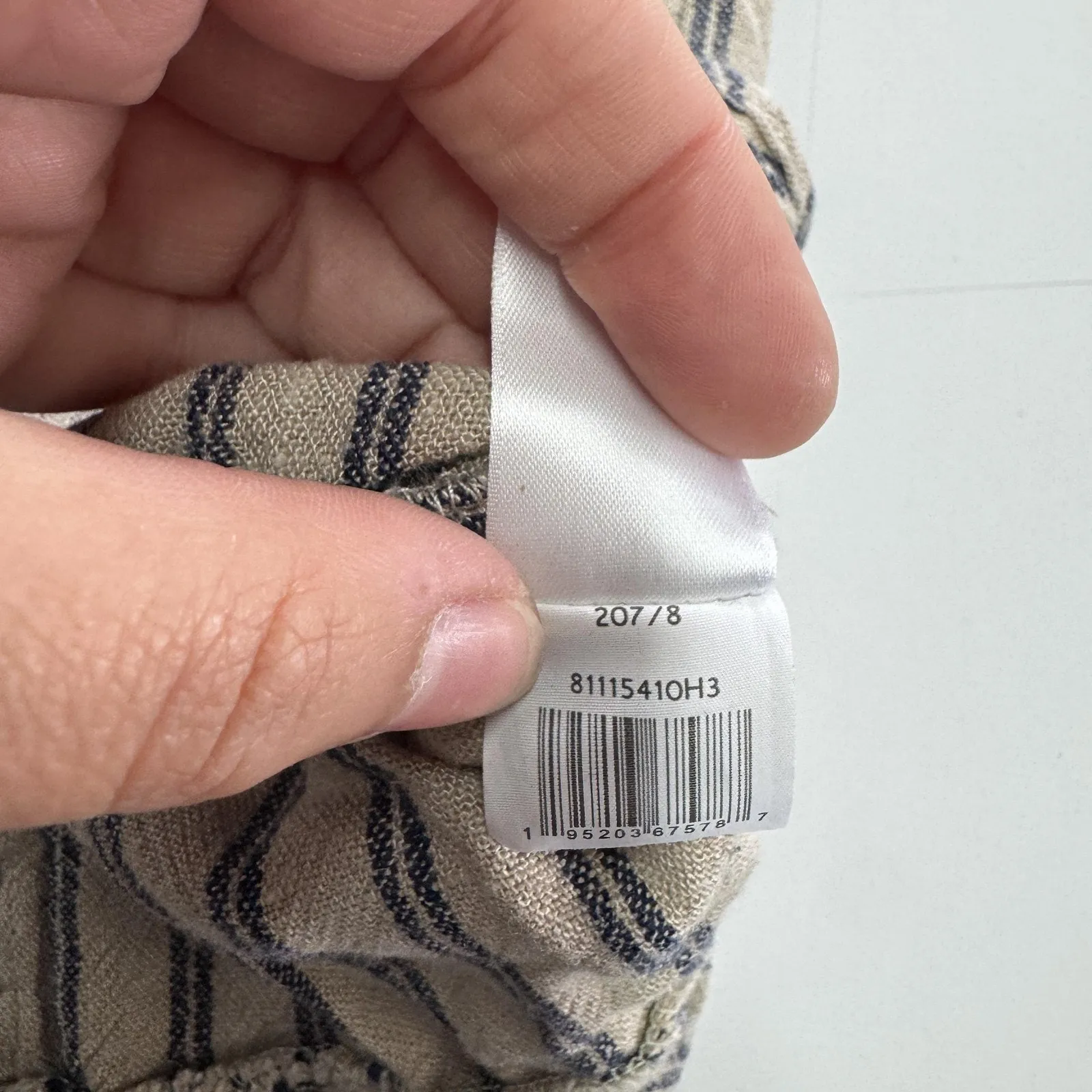 1.STATE Shorts Womens 8 Beige Blue Striped Linen Blend‎ Casual Relaxed Summer - Image 5