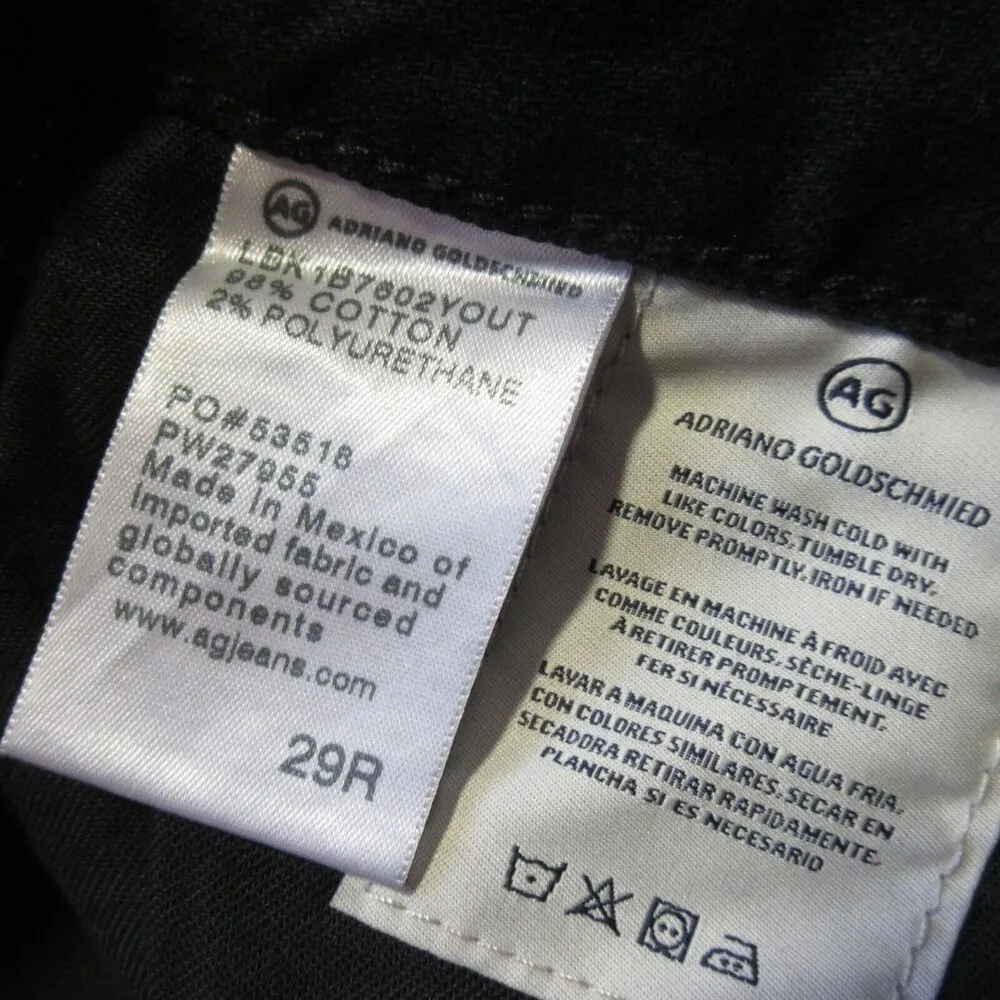 NWT Adriano Goldschmied AG Alexxis Slim in 2 Year Dropout Black Jeans 29 - Image 4