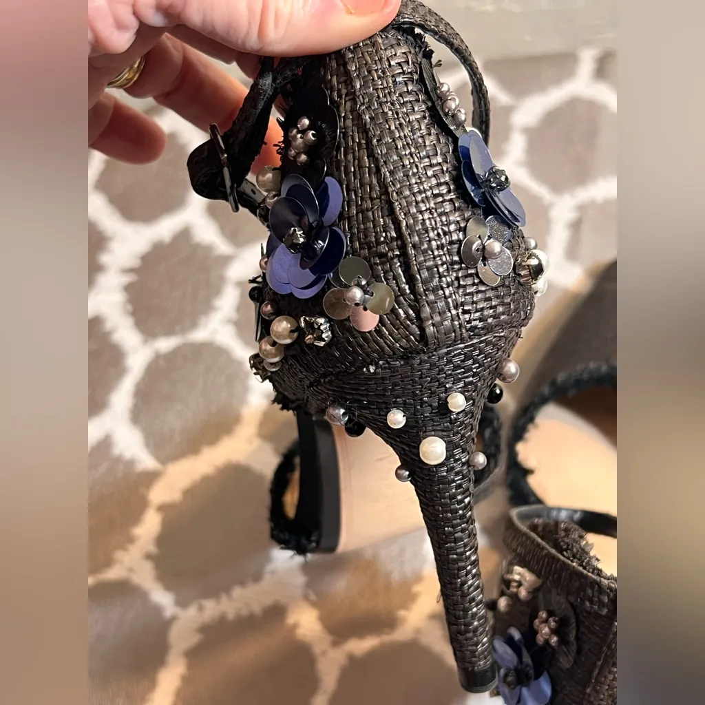 Zara Black Heels Embellished Ankle Strap EU 36 US 5.5 - Image 11