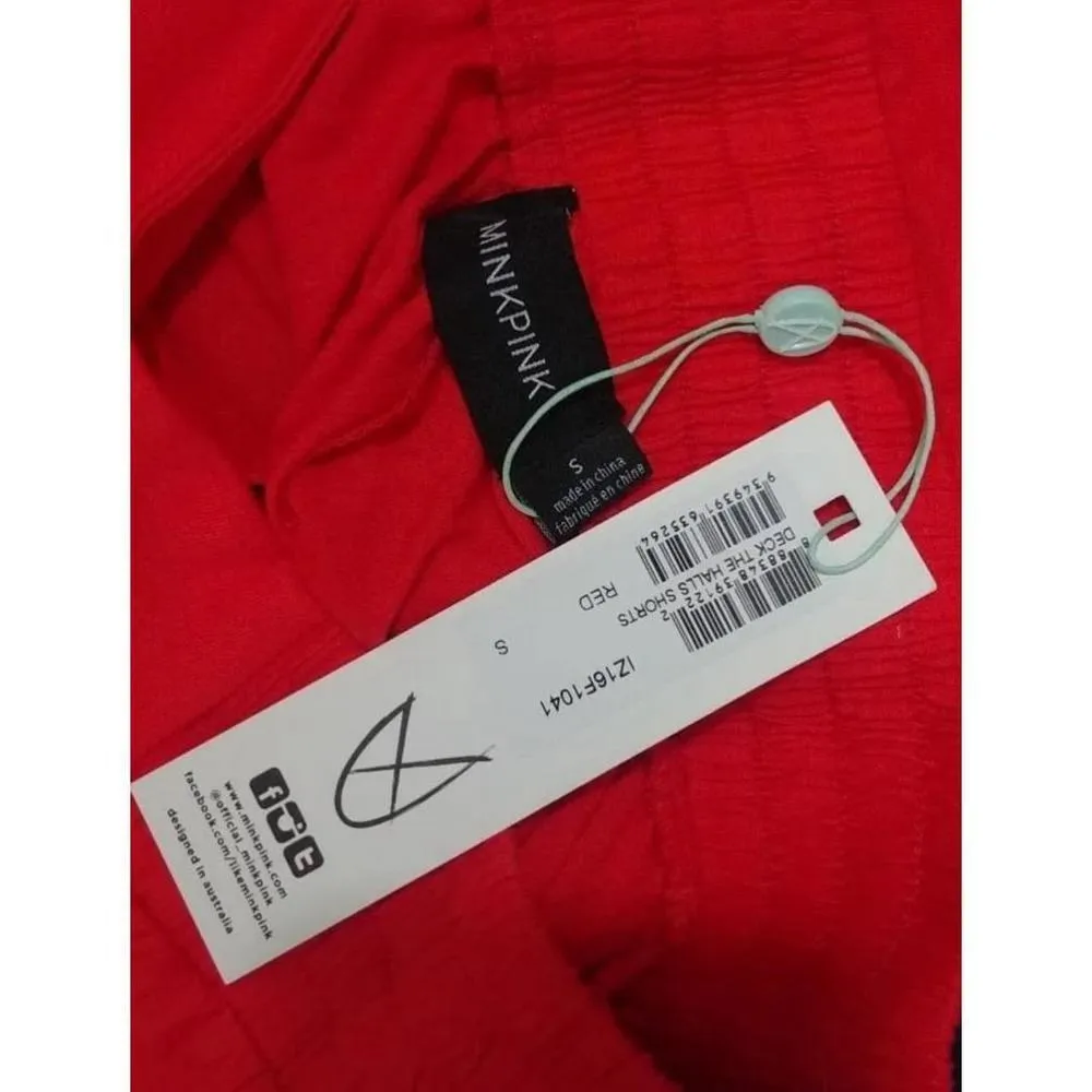 MINKPINK Bright Red Soft Jersey Knit Pajama Shorts Small NEW ModCloth - Image 3