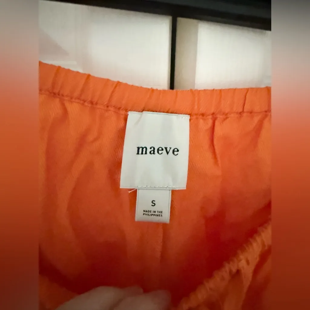 NWT Anthropologie Maeve Orange Silky Drawstring Flowy Chemisette Shorts Small - Image 4