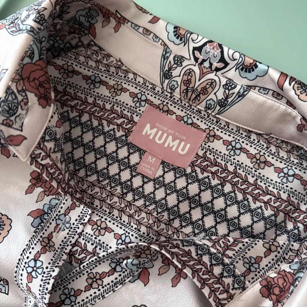 Show Me Your Mumu Dress Carrie Collared Cool Paisley Print Size M - Image 9