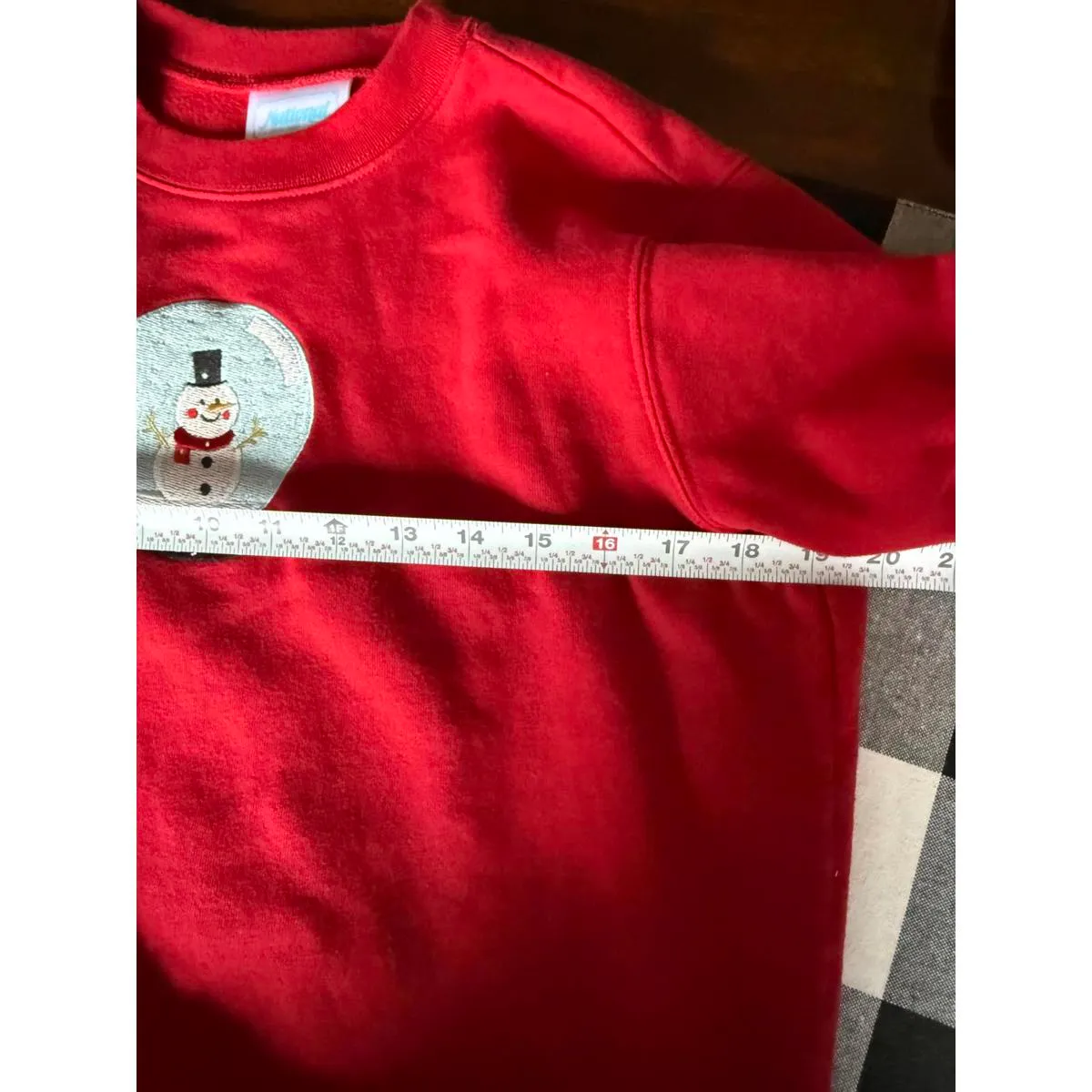 Red Sweatshirt with Snowman Embroidery Size undefined - Image 5