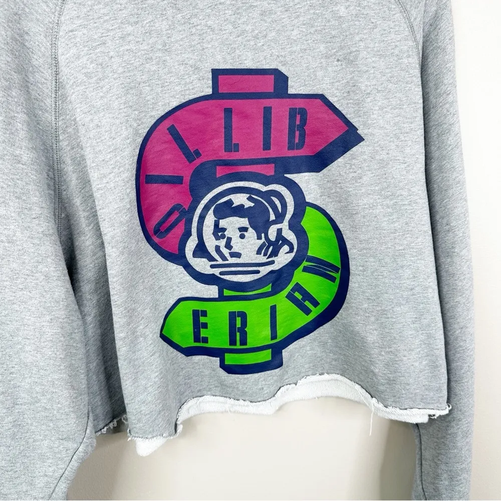 Billionaire Boys Club Sweatshirt Womens XXL Gray Cut Off Cropped Graphic Top - Image 2
