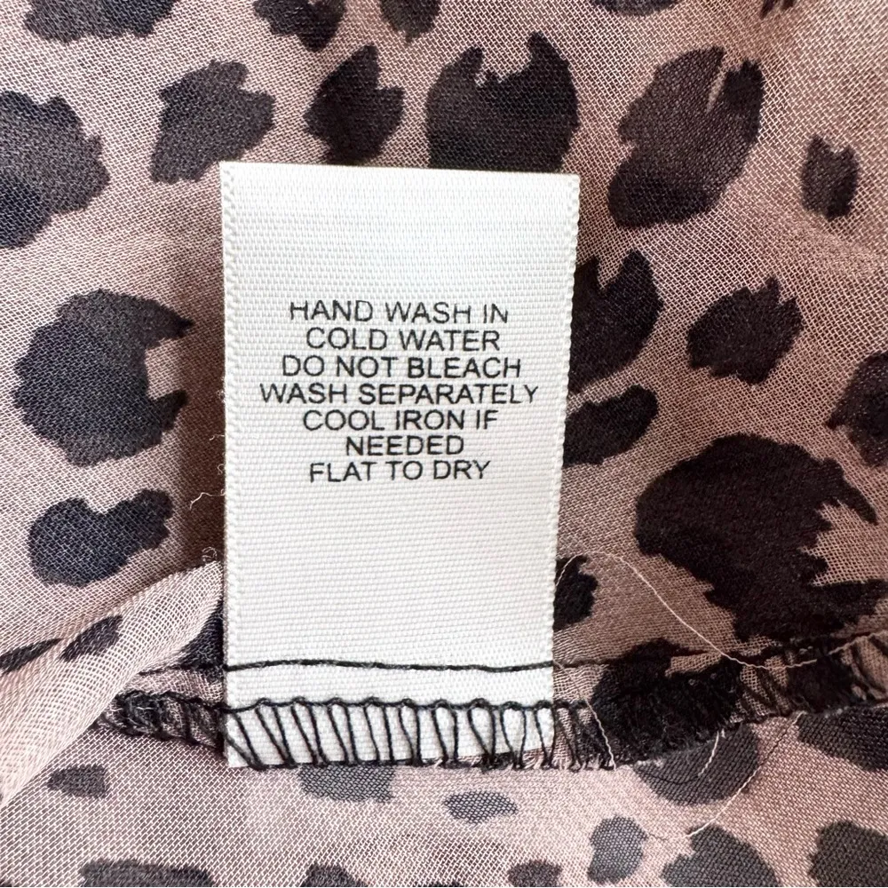 Charlotte Russe Leopard Ruffle Sheer Romantic Career Work Blouse Deadstock L - Image 8