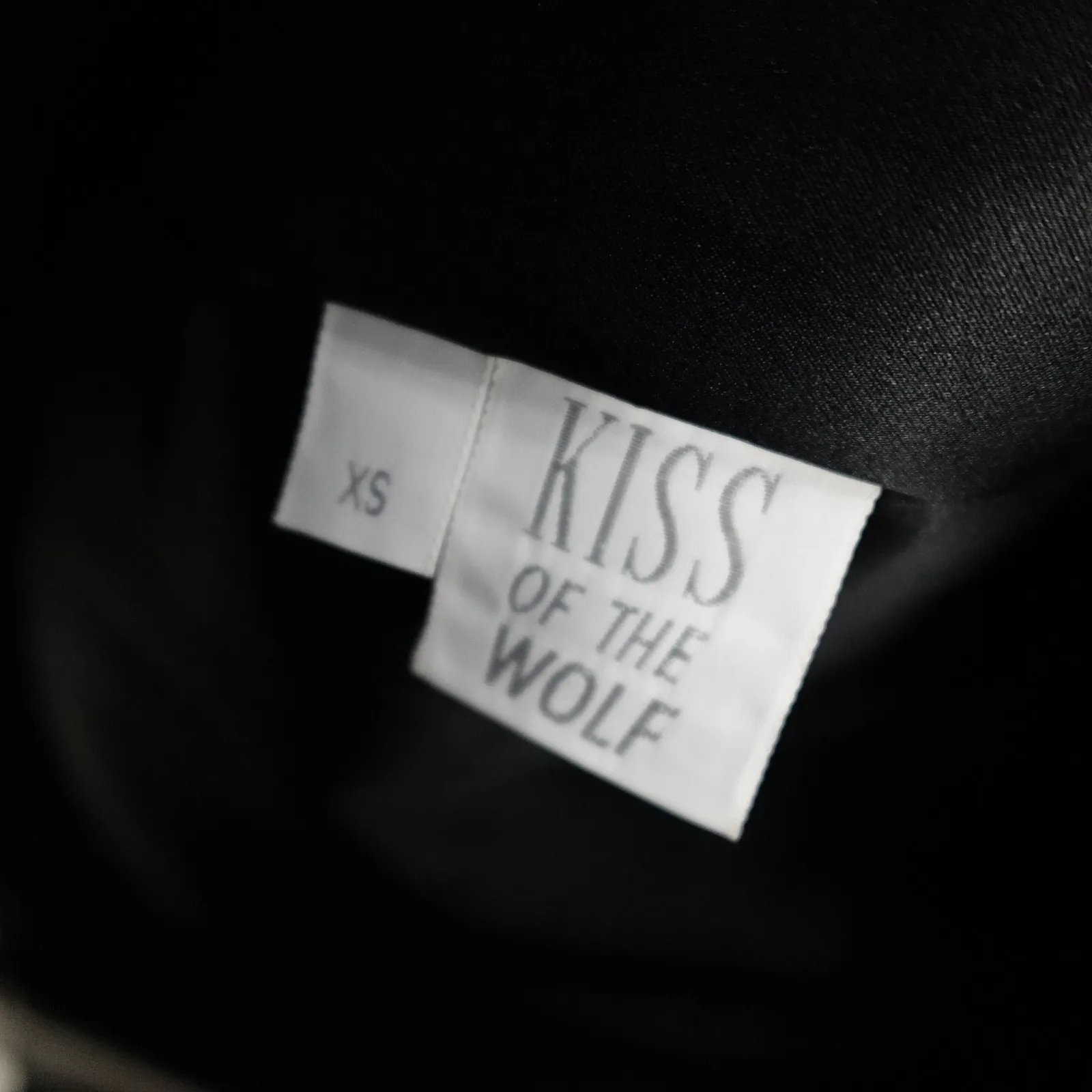 Kiss of the Wolf Black Duster Coat Long Trench Cape Art to Wear Painted Silk XS - Image 8