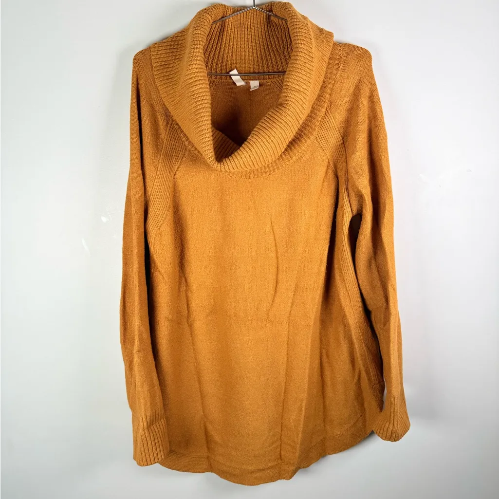 Anthropologie Moth Mustard Cowl Neck Knit Sweater Tunic - Image 2