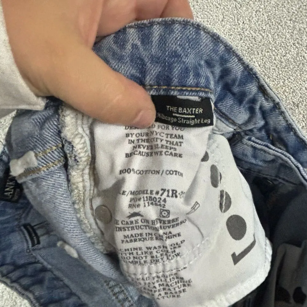 Blanknyc Jeans 28 Blue The Baxter Rib Cage‎ Straight Leg Hi Rise Mom Button Fly - Image 5