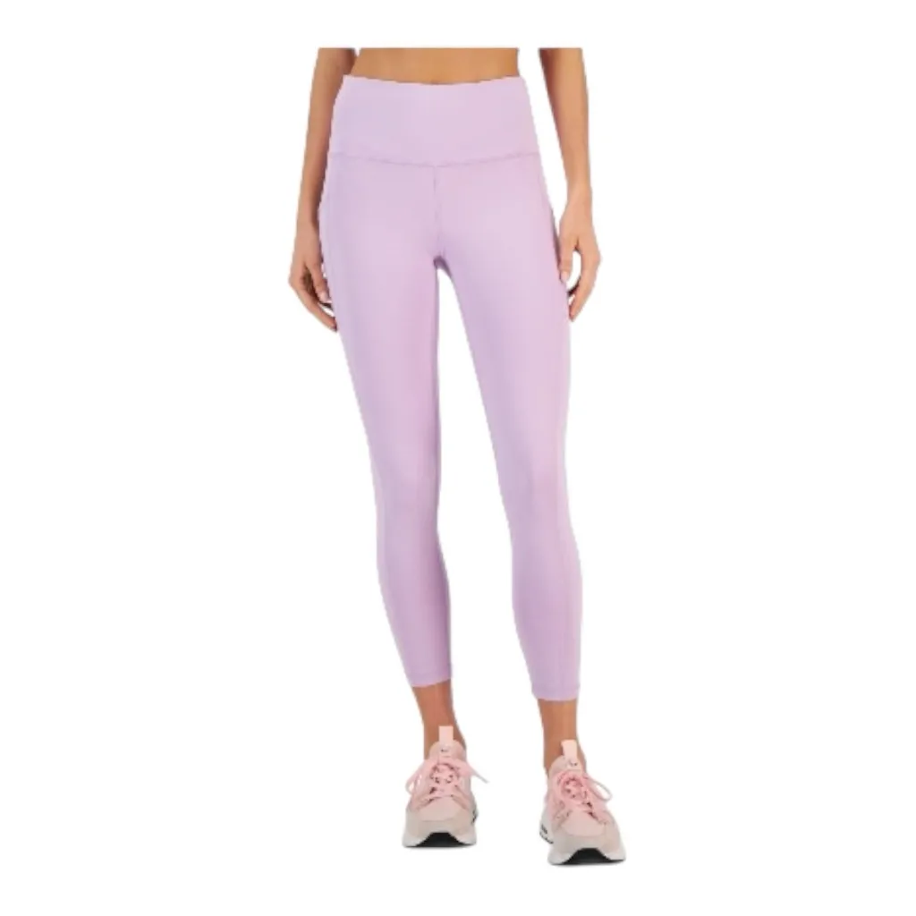New ID Ideology Women's Compression High-Waist 7/8 Length Leggings Purple Large - Image 2
