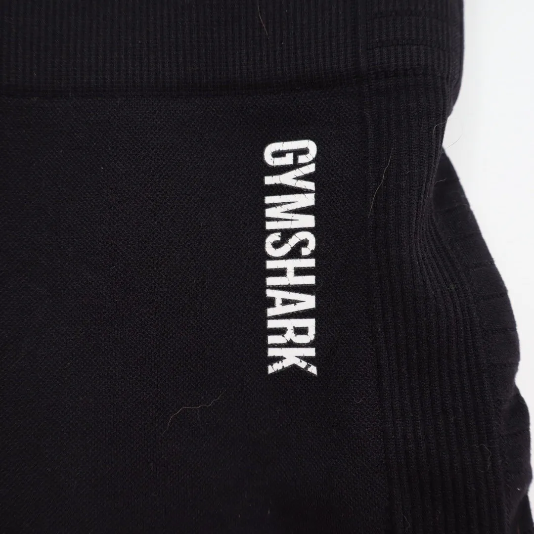 Gymshark Seamless High Waisted Black Workout Shorts Size M - Image 3