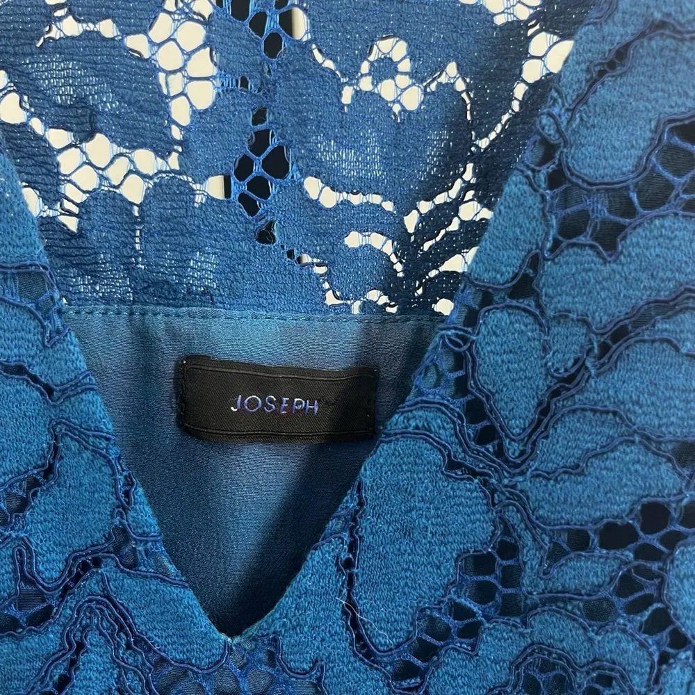 Joseph Women’s 38 Holly Elbow Sleeve‎ All Over Lace Fit And Flare Dress Blue - Image 5