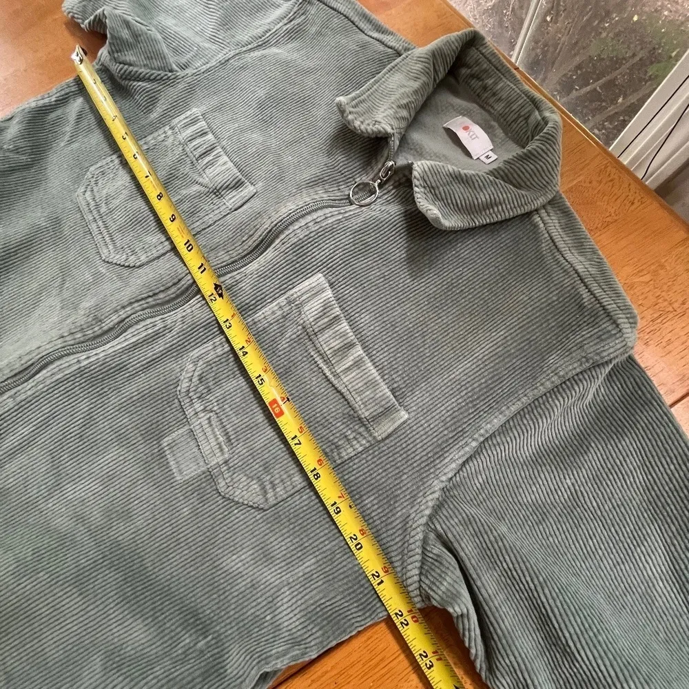 Rokit Sage Cotton Corduroy Short Sleeve Full‎ Zip Jacket Pockets Shirt, Size M Green Size M - Image 9